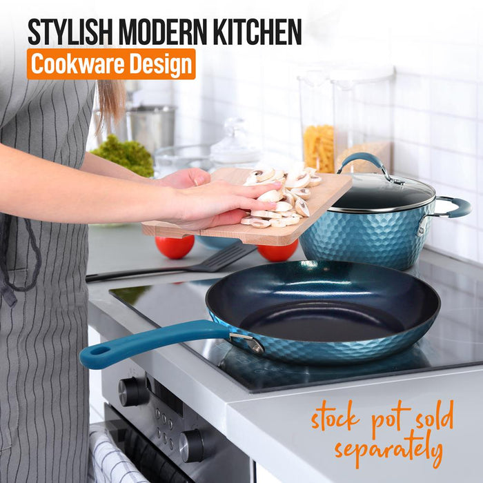 8'' Small Fry Pan - Stylish Kitchen Cookware With Elegant Diamond Pattern, Non-Stick (Works With Model: Nccw11Bd)