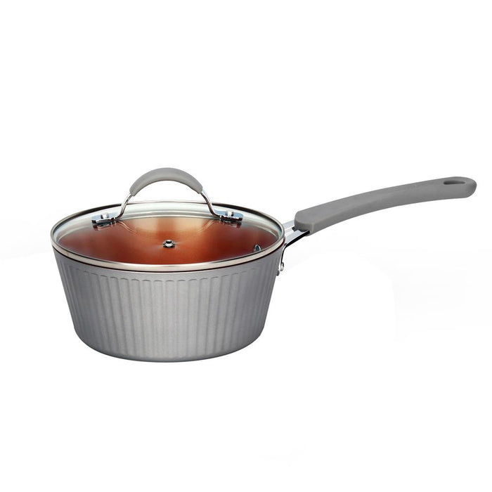 Saucepan Pot With Lid- Stylish Kitchen Cookware With Elegant Lines Pattern, Non-Stick, 1.7 Quart (Works With Model: Nccw11Gl)