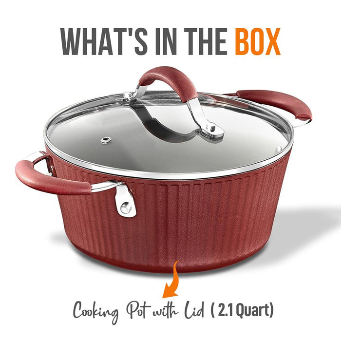 Cooking Pot With Lid - Non-Stick High-Qualified Kitchen Cookware, 2.1 Quart (Works With Model: Nccw11Rdl)