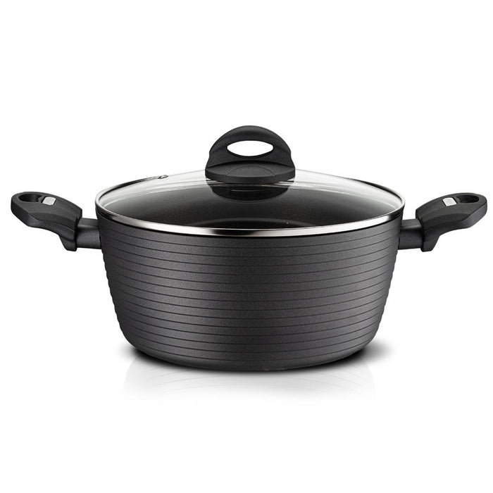 Cooking Pot With Lid - Non-Stick Stylish Kitchen Cookware With Metallic Ridge-Line Pattern, 2 Quart (Works With Model: Nccw12S)