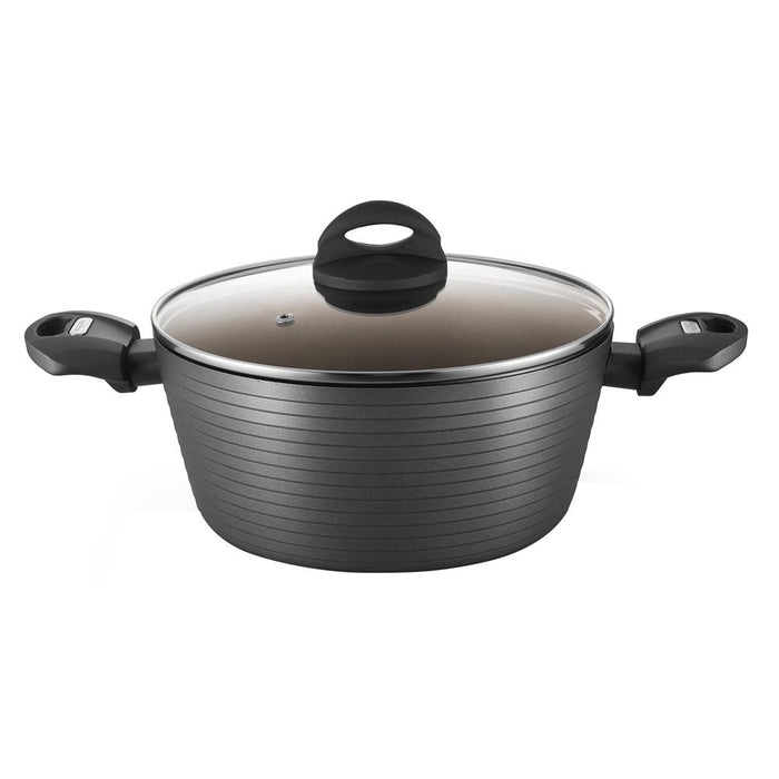 Dutch Oven Pot With Lid - Non-Stick Stylish Kitchen Cookware With Metallic Ridge-Line Pattern, 3.4 Quart (Works With Model: Nccw12S)