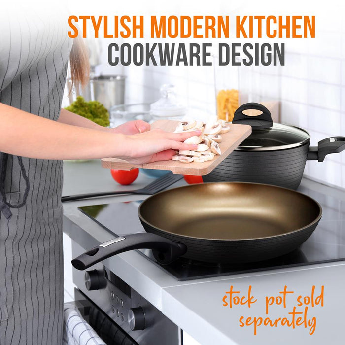 8'' Small Fry Pan - Non-Stick Stylish Kitchen Cookware With Metallic Ridge-Line Pattern (Works With Model: Nccw12S)