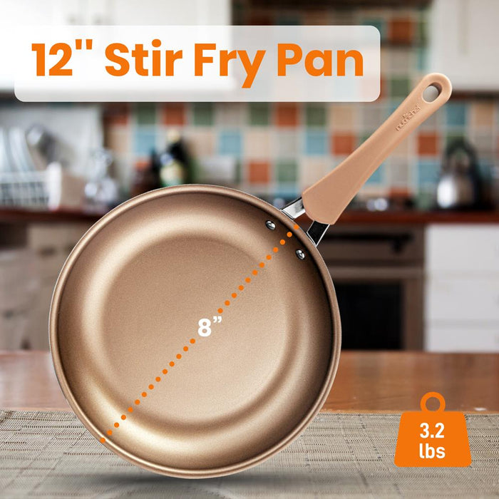 12'' Large Fry Pan - Non-Stick High-Qualified Kitchen Cookware (Works With Models: Nccw14S & Nccw20S)