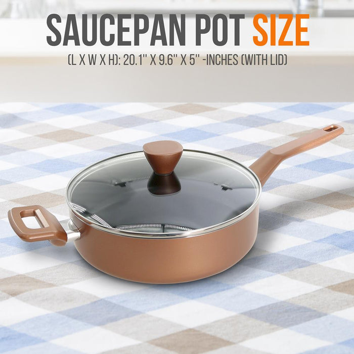 Sautepan Pot With Lid - Non-Stick High-Qualified Kitchen Cookware With See-Through Tempered Glass Lids, 3 Qt. (Works With Model: Nccwa13Br)