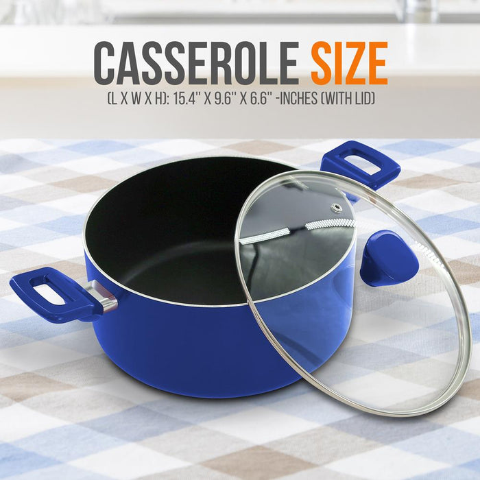 Non-Stick Casserole With Lid - High-Qualified Kitchen Cookware With See-Through Tempered Glass Lids, 5 Quart (Works With Model: Nccwa13Bu)