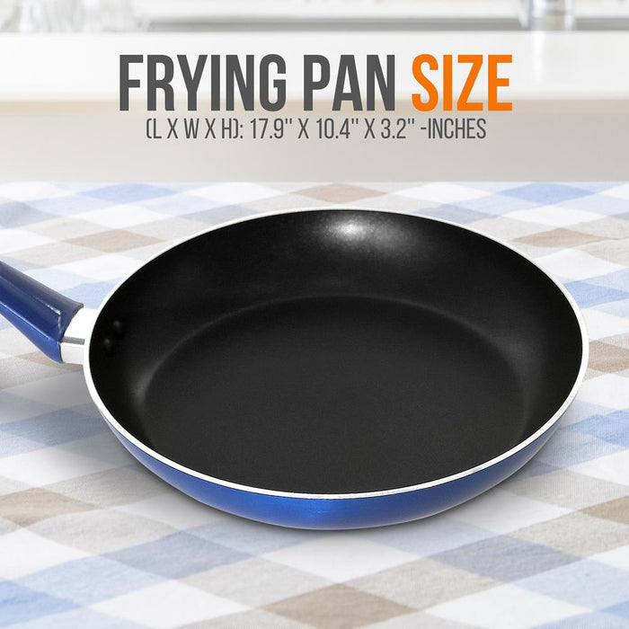 10'' Large Open Fry Pan - Non-Stick High-Qualified Kitchen Cookware With Black Inside And Blue Outside (Works With Model: Nccwa13Bu)