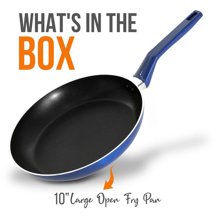 10'' Large Open Fry Pan - Non-Stick High-Qualified Kitchen Cookware With Black Inside And Blue Outside (Works With Model: Nccwa13Bu)