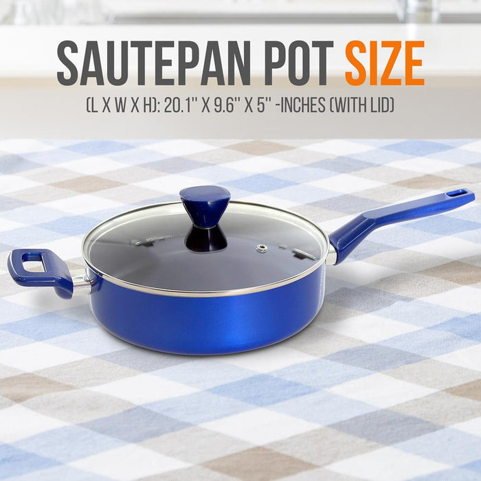 Sautepan Pot With Lid - Non-Stick High-Qualified Kitchen Cookware With See-Through Tempered Glass Lids, 3 Qt. (Works With Model: Nccwa13Bu)