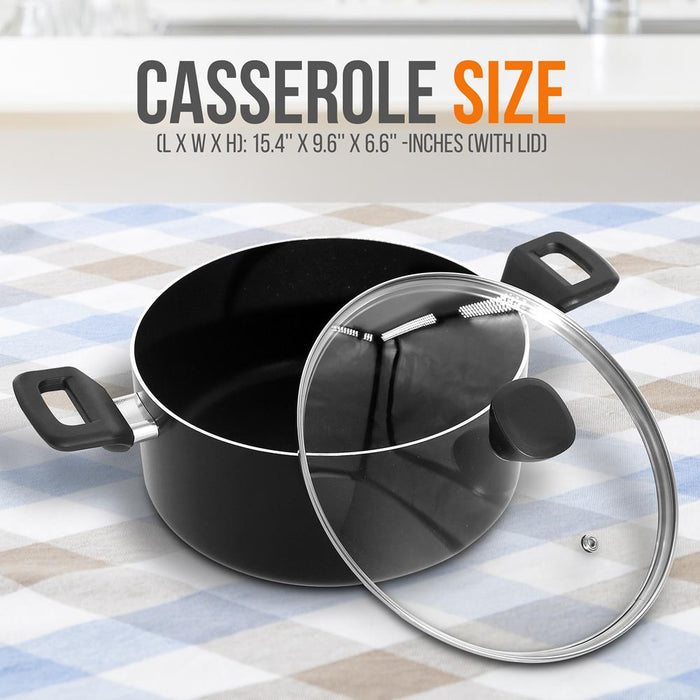 Non-Stick Casserole With Lid - High-Qualified Kitchen Cookware With See-Through Tempered Glass Lids, 5 Quart (Works With Model: Nccwa13)