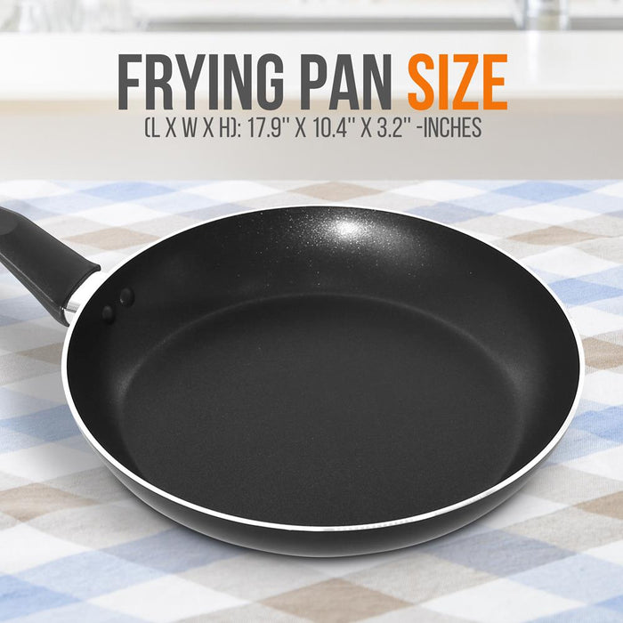 10'' Large Open Fry Pan - Non-Stick High-Qualified Kitchen Cookware With Black Inside And Black Outside (Works With Model: Nccwa13)