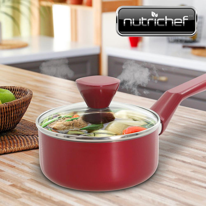 Saucepan Pot With Lid - Non-Stick High-Qualified Kitchen Cookware With See-Through Tempered Glass Lids, 1 Qt. (Works With Model: Nccwa13Rd)