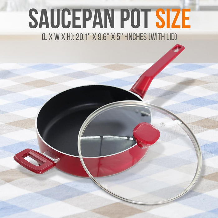 Sautepan Pot With Lid - Non-Stick High-Qualified Kitchen Cookware With See-Through Tempered Glass Lids, 3 Qt. (Works With Model: Nccwa13Rd)