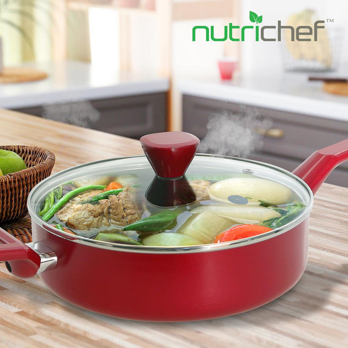 Sautepan Pot With Lid - Non-Stick High-Qualified Kitchen Cookware With See-Through Tempered Glass Lids, 3 Qt. (Works With Model: Nccwa13Rd)