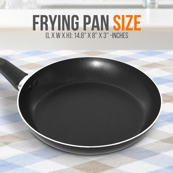 8'' Medium Open Fry Pan - Non-Stick High-Qualified Kitchen Cookware With Black Inside And Black Outside (Works With Model: Nccwa13)