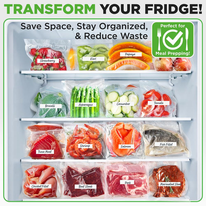 Vacuum Sealer Bags 100ft - Seal Freshness, Multi-Layered, Clear