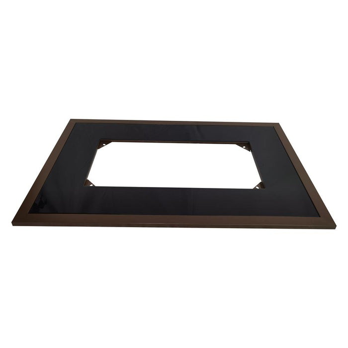 Propane Gas Fire Pit Table Frame Top Replacement Part - Used For Serenelife Model Number: Slfptl (Black Glass + Brown Frame)