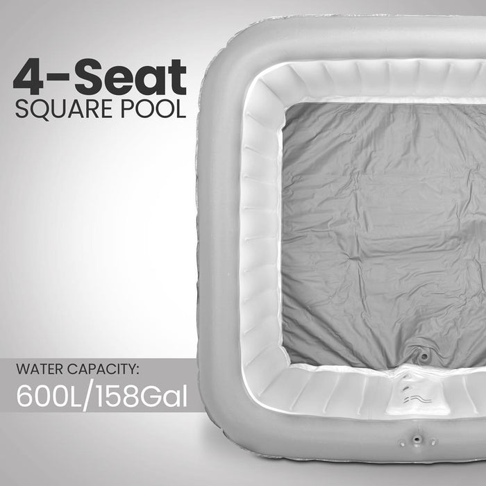 4-Seat Square Pool Body - Replacement Part, Works With Model Number: Slspa4Sqa