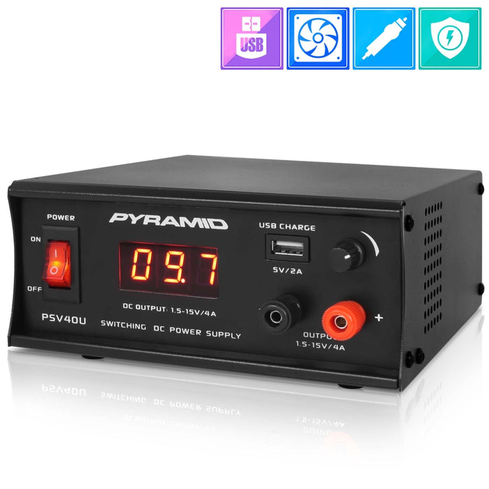 Bench Power Supply - Ac-To-Dc Power Converter With Usb Charge Port, Lcd Digital Display, Adjustable Voltage (4 Amp)