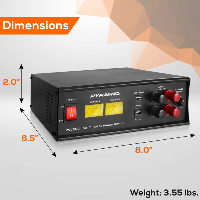 Bench Power Supply, Ac-To-Dc Power Converter With Dual Usb Charge Ports, Adjustable Voltage Control (50 Amp)