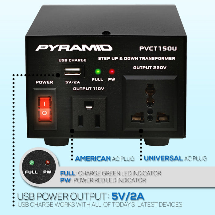 Step Up Down Voltage Converter Transformer- Power Supply Voltage Converter With Usb Charge Port (50 Watt)