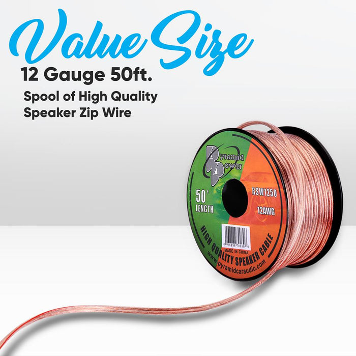 12 Gauge 50 Ft. Spool Of High Quality Speaker Zip Wire