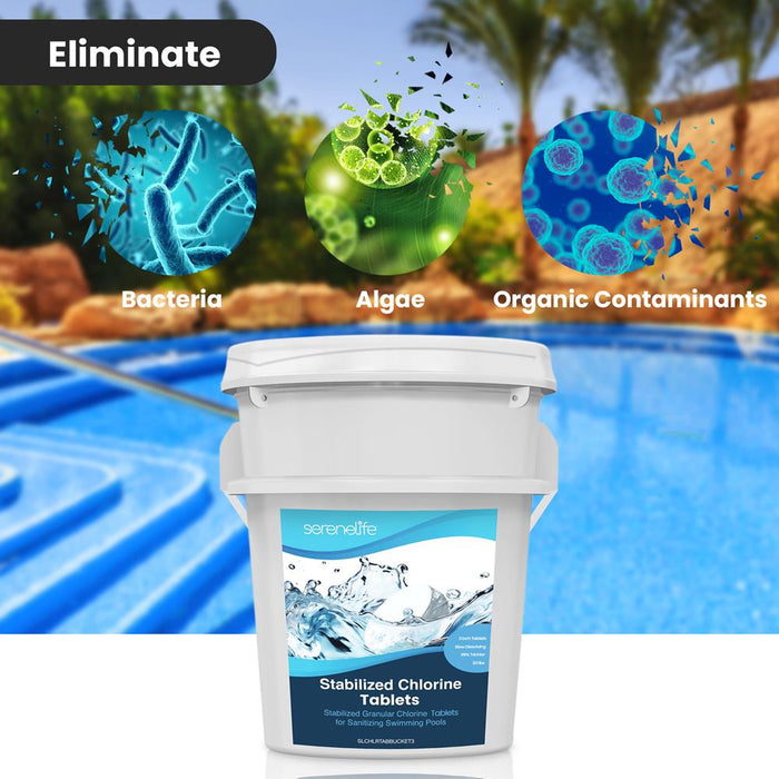 Stabilized Granular Chlorine Tablet For Sanitizing Swimming Pools, Slow Dissolving, 99% Trichloro-S-Triazinetrione, 50 Pounds