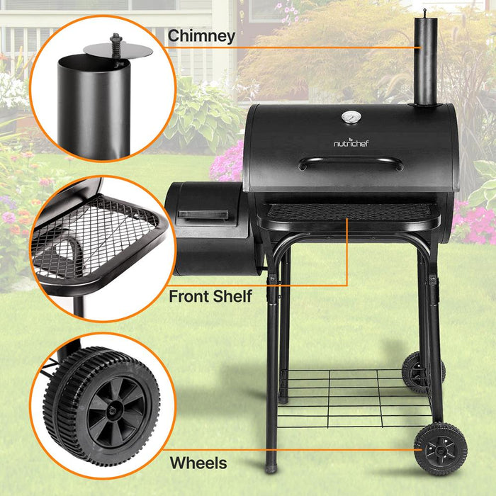 Portable Outdoor Charcoal Bbq Grill - Stainless Steel Charcoal Grill Offset Smoker With Cover