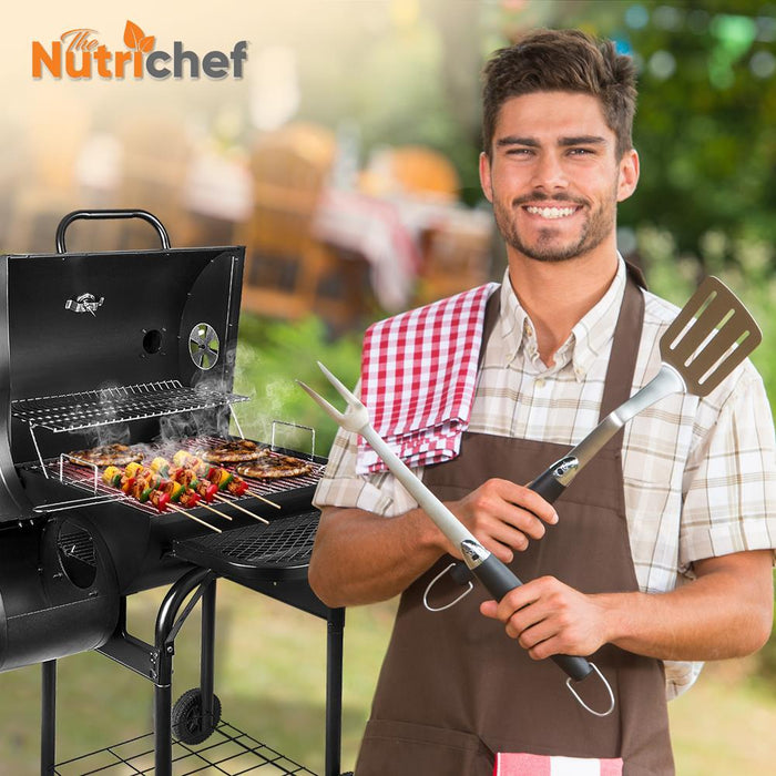 Portable Outdoor Charcoal Bbq Grill - Stainless Steel Charcoal Grill Offset Smoker With Cover