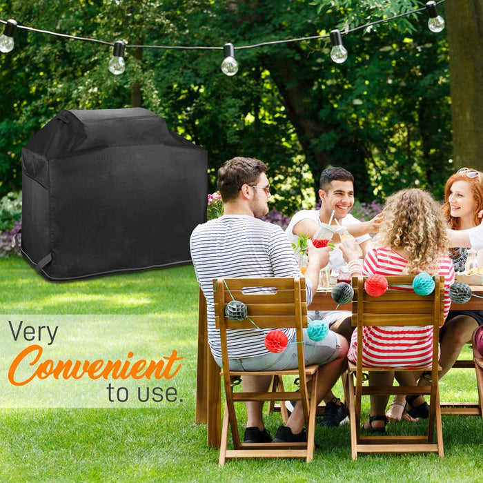 Heavy Duty Waterproof Barbecue Grill Cover - Uv Resistant Material, Durable And Convenient Cover With Fabric Handles & Fastening Straps