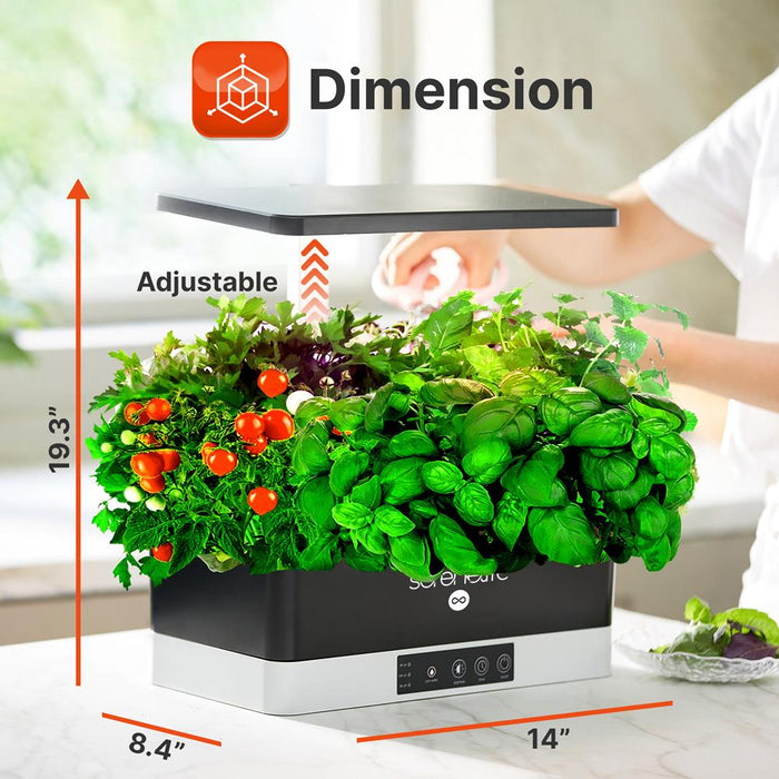 Smart Indoor Garden - Indoor Herb Garden With Led Grow Lights Panel (Black)