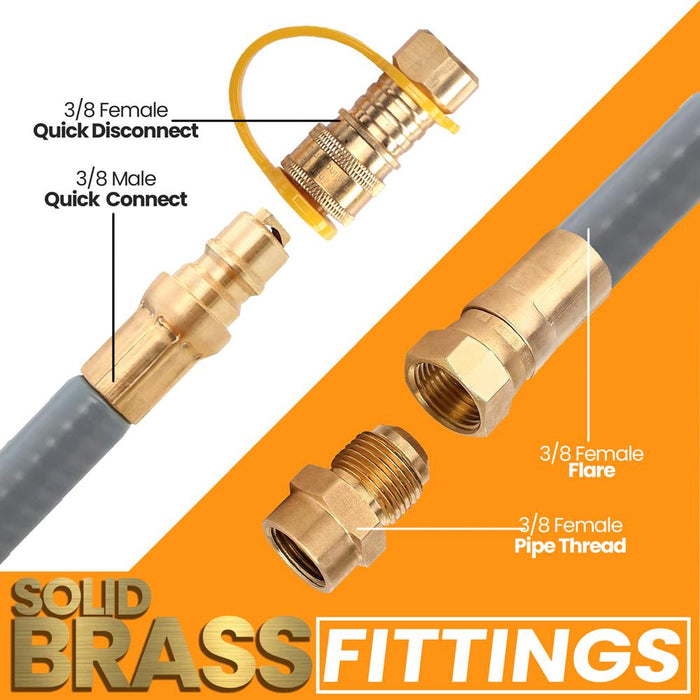 Natural Gas Hose With Quick Connect Fittings, Natural Gas Conversion Kit, Works With Model Numbers: Slfps3, Slfptl, Slfpx45, Slfpsx55, Slfptil49, And Slfpx69