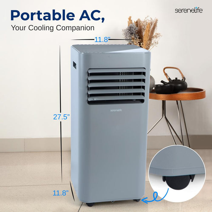 Portable Air Conditioner - 8000 Btu Cooling Capacity (Ashrae) Compact Home A/C Cooling Unit With Built-In Dehumidifier & Fan Modes, Includes Window Mount Kit (Gray)