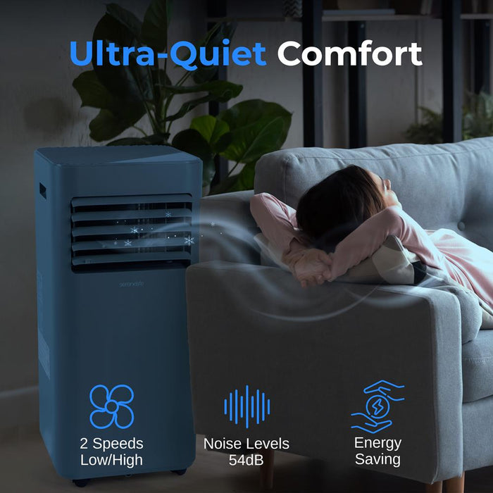 Portable Air Conditioner - 8000 Btu Cooling Capacity (Ashrae) Compact Home A/C Cooling Unit With Built-In Dehumidifier & Fan Modes, Includes Window Mount Kit (Gray)