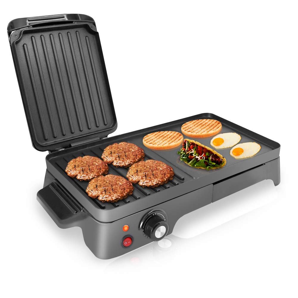 Electric Griddle Crepe Maker Hot Plate Cooktop with Press Grill